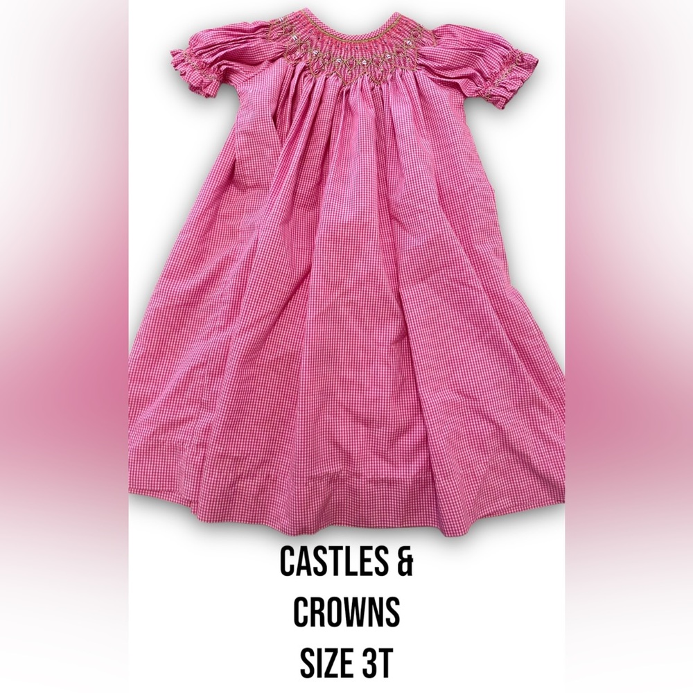 Castles and Crowns Girls Pink Smocked Dress